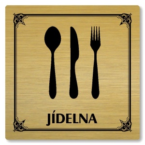 Jídelna, 80x80mm, zlatá, Nebraska